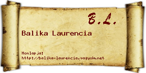 Balika Laurencia névjegykártya